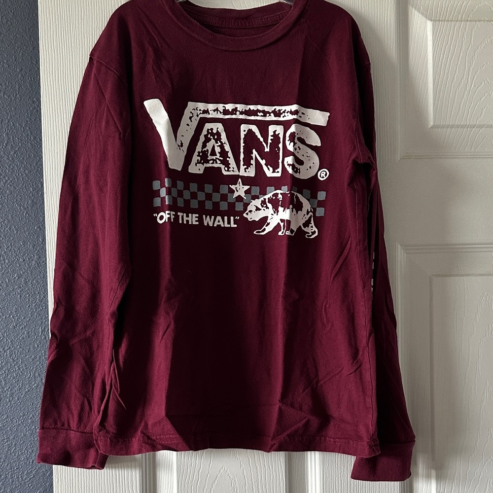 Vans Kids Burgundy Long Sleeve Tee
